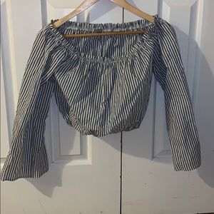 Charlotte Russe Off the Shoulder Striped Blouse